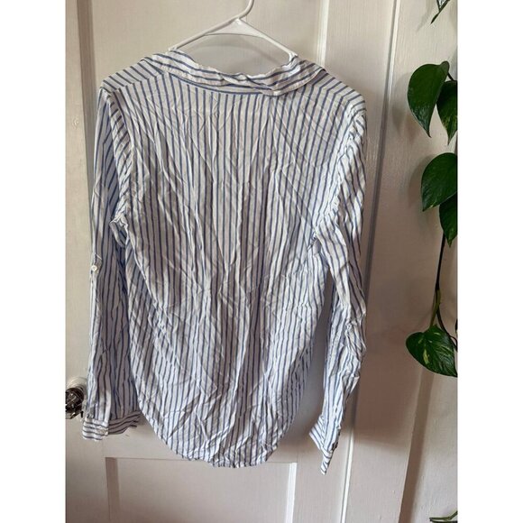 Calvin Klein women’s size small blue and white striped top - Picture 7 of 8